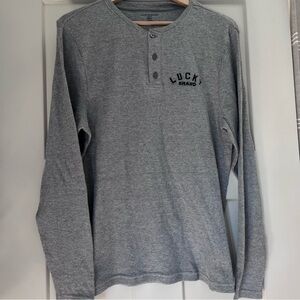 Lucky Brand Long Sleeve Gray Henley Shirt